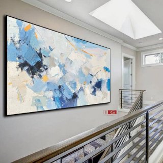 Texture Original White Abstract Painting Abstract Canvas Wall Art AE8RH