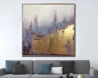Modern Original White Leaf Abstract Canvas Wall Art 4HYRY