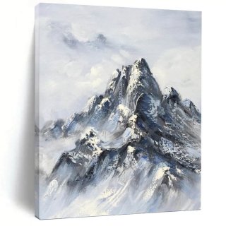 Mountain Hand-painted Blue Abstract Canvas Large Wall Art YEFJ0 Mountain Hand-painted Blue Abstract Canvas Large Wall Art YEFJ0