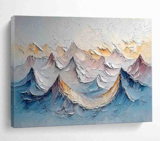 Mountain Handmade Landscape Abstract Canvas Artwork for Office PA6PO