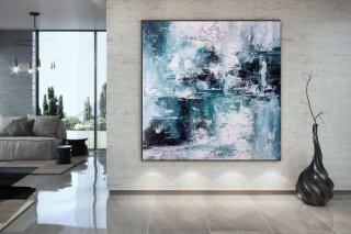 Green Original Bedroom White Blue Abstract Canvas Artwork MGCQ4 Green Original Bedroom White Blue Abstract Canvas Artwork MGCQ4