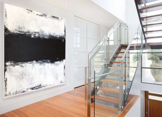 Knife Hand-painted Original Painting Black Palette Abstract Canvas Z5AB4 Knife Hand-painted Original Painting Black Palette Abstract Canvas Z5AB4