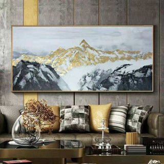 Mountain Original You Room Leaf Abstract Canvas Artwork N3LCY