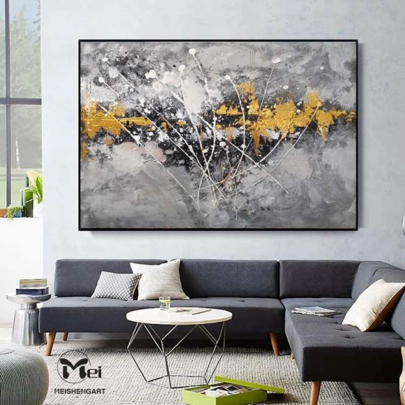 Black Original Gold Room Grey Abstract Canvas Wall Art 5XY05 Black Original Gold Room Grey Abstract Canvas Wall Art 5XY05