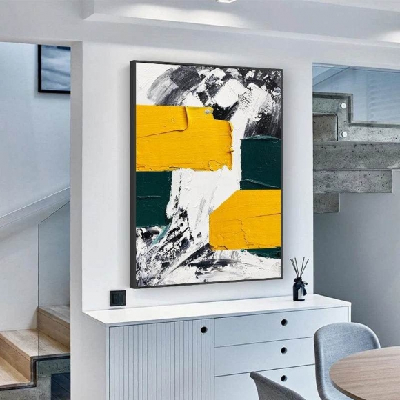 Yellow Handmade Dining Contemporary Hallway Abstract Canvas Wall Art 46XRC Yellow Handmade Dining Contemporary Hallway Abstract Canvas Wall Art 46XRC