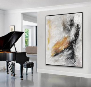 Minimal Original Modern Yellow Abstract Canvas Artwork K8W5G Minimal Original Modern Yellow Abstract Canvas Artwork K8W5G