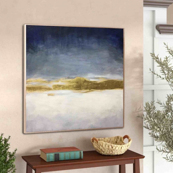 Blue Original Handmade Office Gold Navy Abstract Canvas Wall Art CN8XT Blue Original Handmade Office Gold Navy Abstract Canvas Wall Art CN8XT