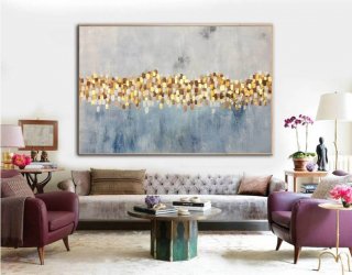 Oversized Original Handmade Blue Painting Gray Abstract Canvas Wall Art NPJ93 Oversized Original Handmade Blue Painting Gray Abstract Canvas Wall Art NPJ93