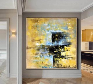 Yellow Original Contemporary Abstract Canvas Wall Art 7FZ6W Yellow Original Contemporary Abstract Canvas Wall Art 7FZ6W