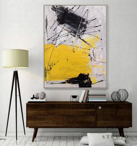 Modern Handmade Gray Abstract Canvas Wall Art U8M7U Modern Handmade Gray Abstract Canvas Wall Art U8M7U