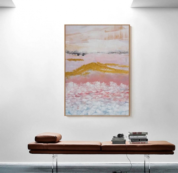 Pink Original Leaf Contemporary Abstract Canvas Artwork 0EZ7E Pink Original Leaf Contemporary Abstract Canvas Artwork 0EZ7E
