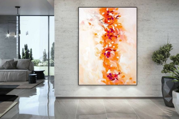 White Hand-painted Orange Abstract Painting Abstract Canvas Artwork 5QXSQ White Hand-painted Orange Abstract Painting Abstract Canvas Artwork 5QXSQ