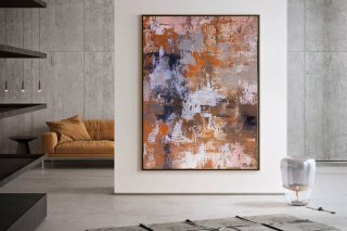 Grey Handmade Painting White Textured Abstract Canvas Artwork I25IG Grey Handmade Painting White Textured Abstract Canvas Artwork I25IG