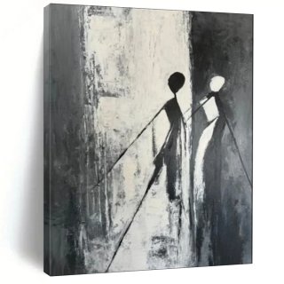 Monochrome Hand-painted Room Black Modern Abstract Artwork YT3VA Monochrome Hand-painted Room Black Modern Abstract Artwork YT3VA