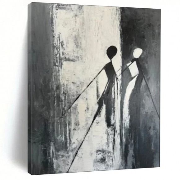 Monochrome Hand-painted Room Black Modern Abstract Artwork YT3VA Monochrome Hand-painted Room Black Modern Abstract Artwork YT3VA