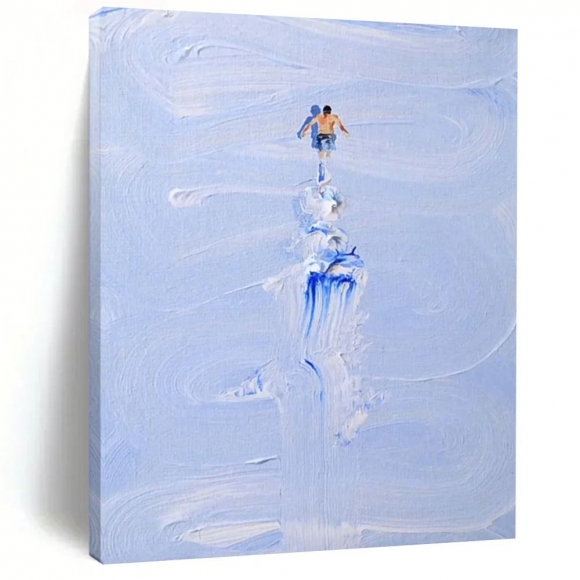 Small Original Hand-painted White Impasto Figure Wall Art WCLK9 Small Original Hand-painted White Impasto Figure Wall Art WCLK9