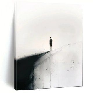Serene Hand-painted Handmade White Office Lone Giant Abstract Wall Art IHEL8 Serene Hand-painted Handmade White Office Lone Giant Abstract Wall Art IHEL8