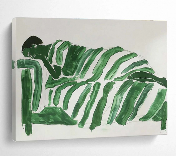 Green Handmade Figure Eclectic Abstract Artwork D0L51 Green Handmade Figure Eclectic Abstract Artwork D0L51