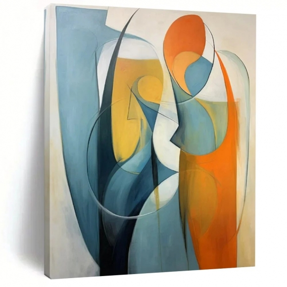 Blue Hand-painted Figure Modern Abstract Artwork B43V5 Blue Hand-painted Figure Modern Abstract Artwork B43V5