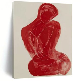 Bold Hand-painted Handmade Red Gallery Figure Giant Abstract Wall Art W3NXE Bold Hand-painted Handmade Red Gallery Figure Giant Abstract Wall Art W3NXE
