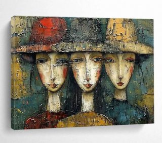 Textured Hand-painted Portrait Portraiture Bedroom Abstract Canvas MD5CA Textured Hand-painted Portrait Portraiture Bedroom Abstract Canvas MD5CA