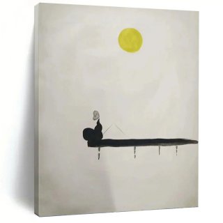 Inspired Original Hand-painted Zen Figure Fishing Canvas Artwork 4JUDA Inspired Original Hand-painted Zen Figure Fishing Canvas Artwork 4JUDA