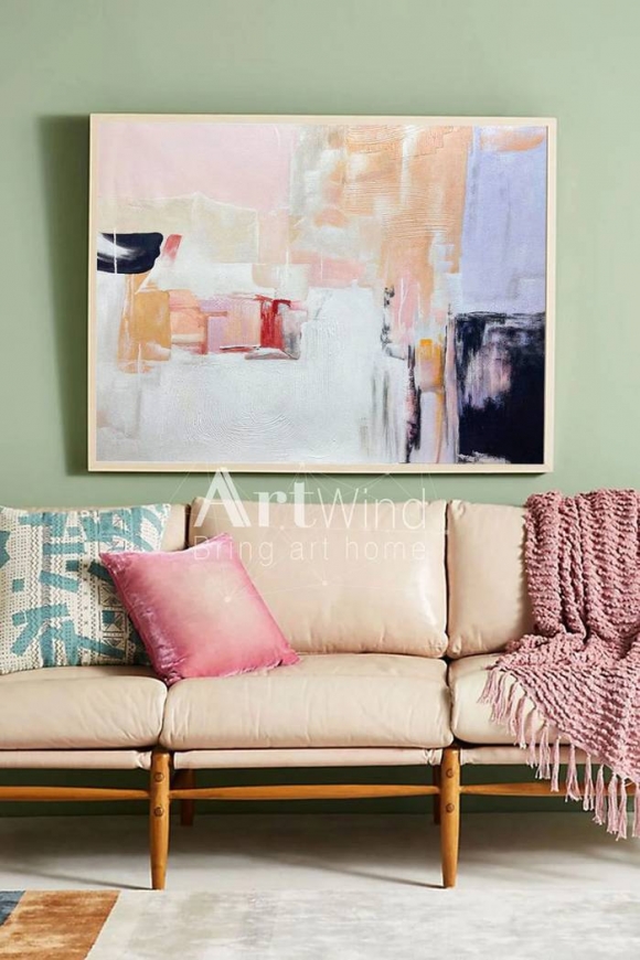 White Handmade Orange Pink Room Abstract Canvas Artwork C0OK6 White Handmade Orange Pink Room Abstract Canvas Artwork C0OK6