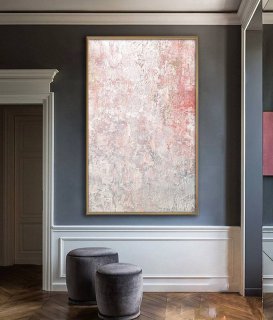 Pink Handmade Original Office Abstract Painting Abstract Canvas Wall Art 7GMA0