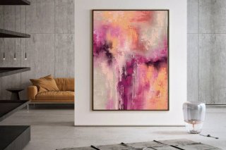 Dining Original Pink Not Abstract Canvas Wall Art 8R0JD Dining Original Pink Not Abstract Canvas Wall Art 8R0JD