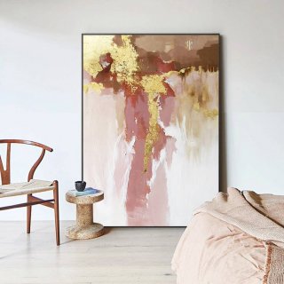 Leaf Original Pink Abstract Canvas Wall Art VU97R Leaf Original Pink Abstract Canvas Wall Art VU97R