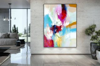 Blue Handmade Red Abstract Pink Abstract Canvas Wall Art DPR6M Blue Handmade Red Abstract Pink Abstract Canvas Wall Art DPR6M