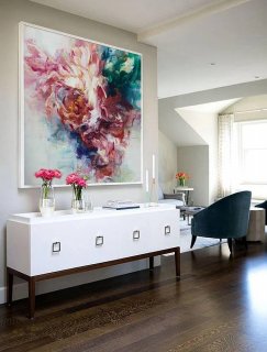 Pink Original Flower Contemporary Abstract Canvas Wall Art 05WY6 Pink Original Flower Contemporary Abstract Canvas Wall Art 05WY6