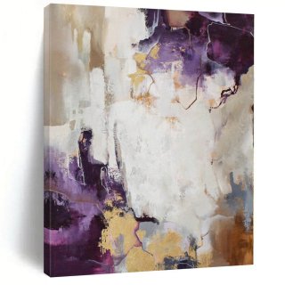 Gold Purple Luxury Abstract Acrylic Wall Art R25RF