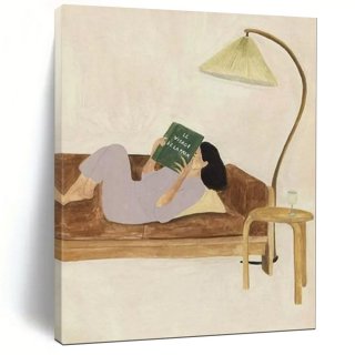 Beige Purple Abstract Painting Cozy Wall Art VSO4H