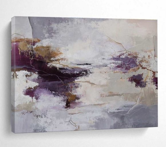 Gray Purple Abstract Bohemian Bedroom Wall Art FA50Y