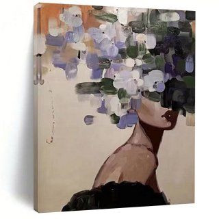 Floral Flowers Face Figure Neutral Wall Art 4TLET