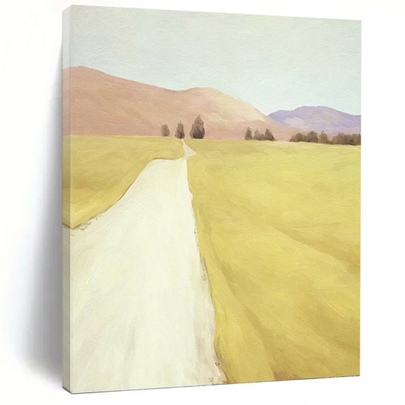Landscape Road Pink Purple Yellow Canvas Wall Art 3GAPH Landscape Road Pink Purple Yellow Canvas Wall Art 3GAPH