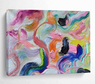 Orange Pink Purple Contemporary Abstract Canvas Wall Art PH637