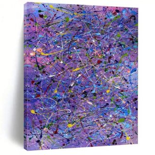 Purple Abstract Painting Canvas Drip Wall Art GO433