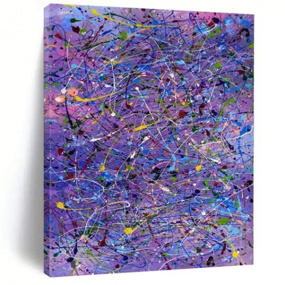 Purple Abstract Painting Canvas Drip Wall Art GO433