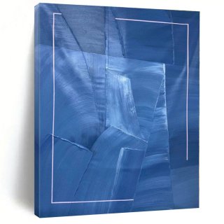 Purple Blue Geometric Contemporary Abstract Canvas Wall Art D1LAV