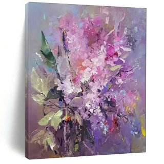 Floral Purple Pink Elegant Abstract Wall Art 9Z8XD