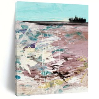 Green Pink Purple Turquoise Abstract Wall Art 0C2LF
