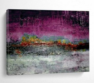 Purple Textured Abstract Canvas Painting Wall Art HUA1U