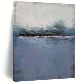 Landscape Purple Gray Abstract Canvas Wall Art NA4KS