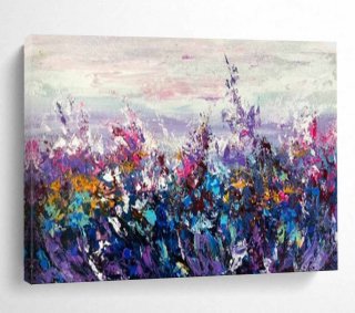 Meadow Purple Abstract Colorful Dreamy Wall Art LNFE1