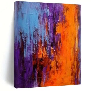Orange Purple Blue Abstract Acrylic Wall Art LAW40