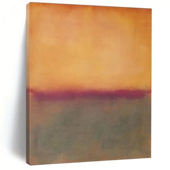 Field Orange Purple Abstract Canvas Wall Art N3EUA