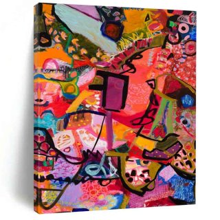 Pink Abstract Dream Reimagined Rich Wall Art 7O7NB