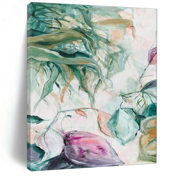 Botanical Floral Green Purple Abstract Wall Art 4W7QW Botanical Floral Green Purple Abstract Wall Art 4W7QW